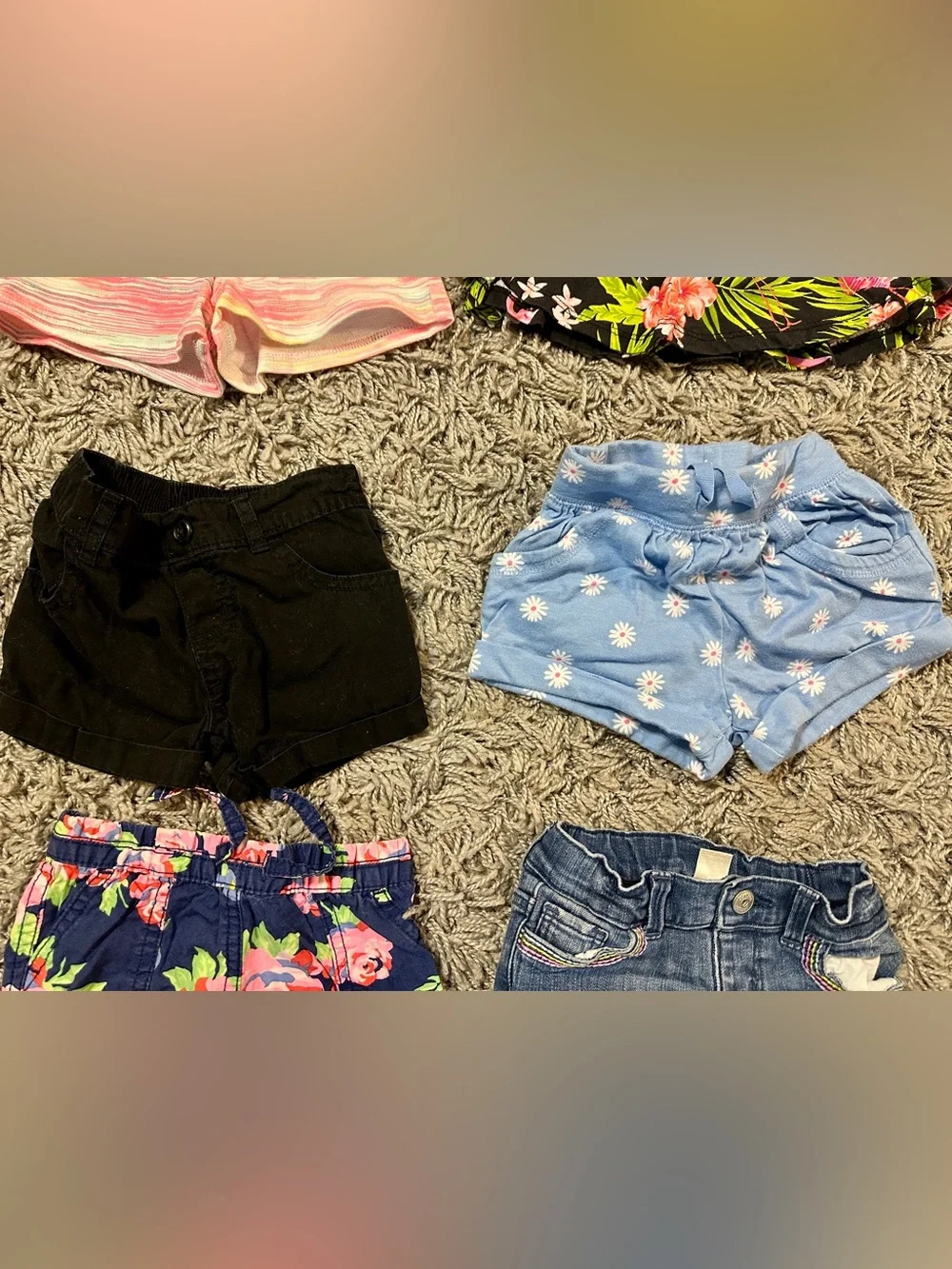 The Children's Place Pink Multicolor Striped Knit Shorts - Girls